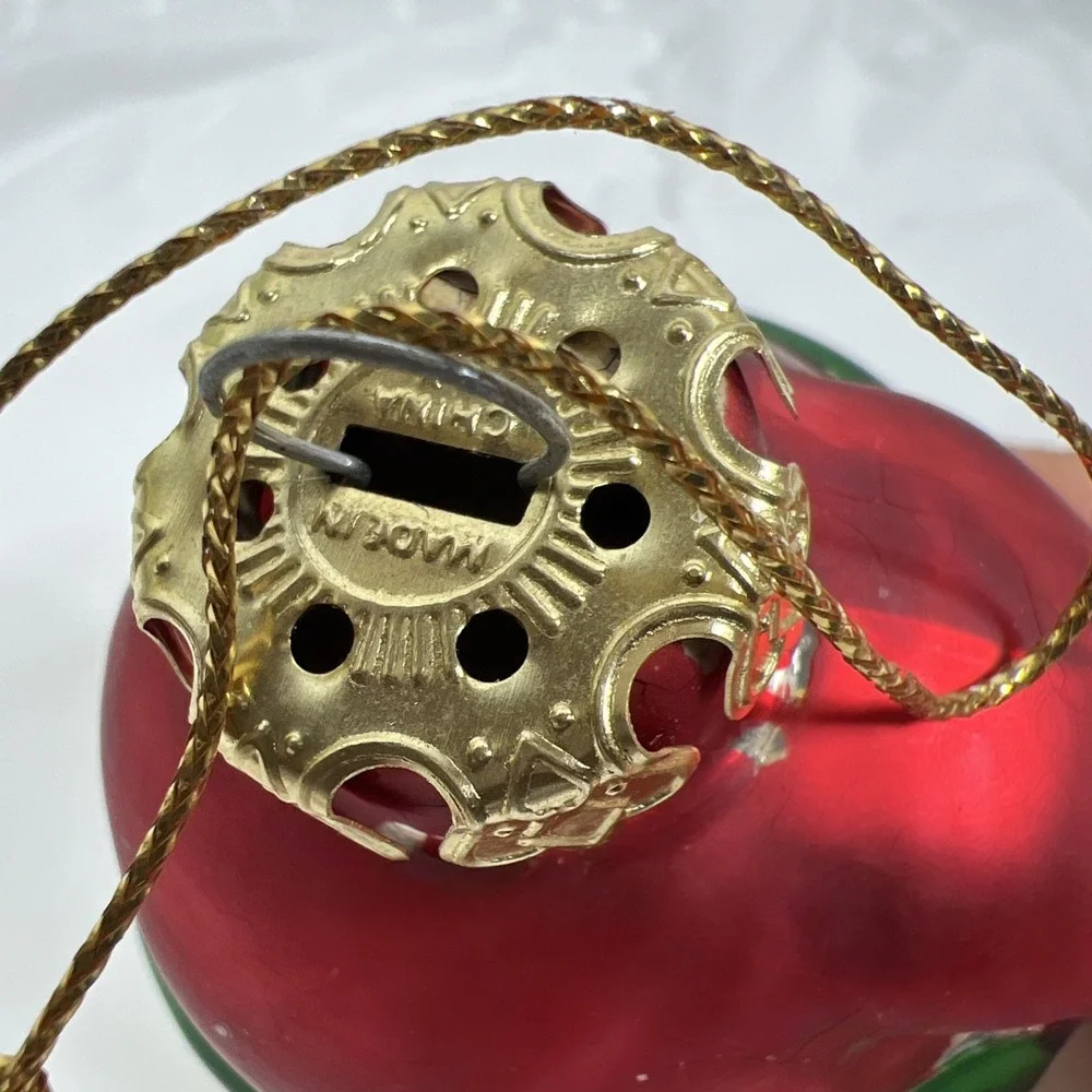 Vintage Mercury Glass Christmas Ornament West Germany Mica SANTA CLAUS FACE Head